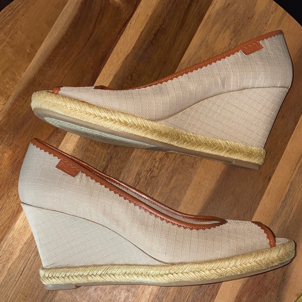 Ralph Lauren Canvas Wedge Shoes sz 9.5 EUC